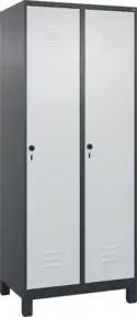 C+P Wäsche-Spind Classic PLUS, Füße, 2 Abteile, 1950x800x500mm, 7016/7035 Verschluss Sicherheits-Drehriegel