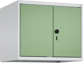 C+P Aufsatzschrank Classic PLUS, 2 Abteile, 500x600x500mm, 7035/6011 Verschluss Sicherheits-Drehriegel