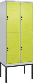 C+P Doppelstock-Spind Classic PLUS, Gestell, 2 Abteile, 2120x800x500mm, 7035/002 Verschluss Sicherheits-Drehriegel Front 1108060 RDS Viridingrün
