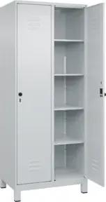 C+P Wäsche-Spind Classic PLUS, Füße, 2 Abteile, 1950x800x500mm, 7035/7035 Verschluss Sicherheits-Drehriegel