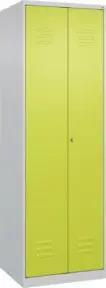 C+P Wäsche-Spind Classic PLUS, 2 Abteile, 1850x600x500mm, 7035/0024 Verschluss Zylinderschloss Trennwand mittig