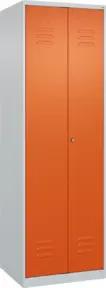 C+P Wäsche-/Garderobenspind Classic PLUS, 2 Abteile, 1850x600x500mm, 7035/2004 Verschluss Zylinderschloss Front RAL 2004 Reinorange