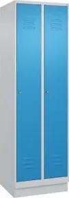 C+P Wäsche-Spind Classic PLUS, Sockel, 2 Abteile, 1950x600x500mm, 7035/5012 Verschluss Zylinderschloss