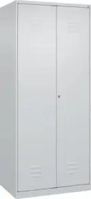 C+P Wäsche-/Garderobenspind Classic PLUS, 2 Abteile, 1850x800x500mm, 7035/7035 Verschluss Zylinderschloss Front RAL 7035 Lichtgrau