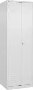 C+P Wäsche-/Garderobenspind Classic PLUS, 2 Abteile, 1850x600x500mm, 9016/9016 Verschluss Zylinderschloss Front RAL 9016 Verkehrsweiß