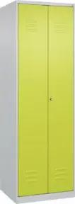 C+P Wäsche-/Garderobenspind Classic PLUS, 2 Abteile, 1850x600x500mm, 7035/0024 Verschluss Zylinderschloss Front 1108060 RDS Viridingrün