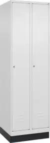C+P Wäsche-Spind Classic PLUS, Sockel, 2 Abteile, 1950x600x500mm, 9016/9016 Verschluss Zylinderschloss