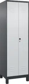 C+P Wäsche-/Kombispind Classic PLUS, Füße, 2 Abteile, 1950x600x500mm, 7016/7035 Verschluss Sicherheits-Drehriegel Front RAL 7035 Lichtgrau