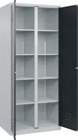 C+P Wäsche-Spind Classic PLUS, 2 Abteile, 1850x800x500mm, 7035/7016 Verschluss Zylinderschloss Trennwand mittig