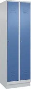 C+P Wäsche-Spind Classic PLUS, Sockel, 2 Abteile, 1950x600x500mm, 7035/5023 Verschluss Zylinderschloss