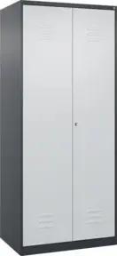 C+P Wäsche-Spind Classic PLUS, 2 Abteile, 1850x800x500mm, 7016/7035 Verschluss Zylinderschloss Trennwand mittig