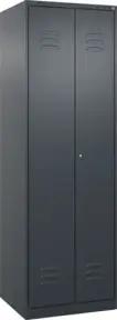 C+P Wäsche-/Garderobenspind Classic PLUS, 2 Abteile, 1850x600x500mm, 7016/7016 Verschluss Zylinderschloss Front RAL 7016 Anthrazitgrau