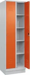 C+P Wäsche-Spind Classic PLUS, Sockel, 2 Abteile, 1950x600x500mm, 7035/2004 Verschluss Zylinderschloss
