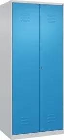 C+P Wäsche-Spind Classic PLUS, 2 Abteile, 1850x800x500mm, 7035/5012 Verschluss Zylinderschloss Trennwand mittig