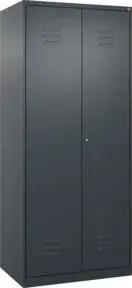 C+P Wäsche-/Garderobenspind Classic PLUS, 2 Abteile, 1850x800x500mm, 7016/7016 Verschluss Zylinderschloss Front RAL 7016 Anthrazitgrau