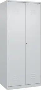 C+P Wäsche-Spind Classic PLUS, 2 Abteile, 1850x800x500mm, 7035/7035 Verschluss Zylinderschloss Trennwand mittig