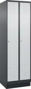 C+P Wäsche-Spind Classic PLUS, Sockel, 2 Abteile, 1950x600x500mm, 7016/7016 Verschluss Zylinderschloss