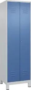 C+P Wäsche-/Kombispind Classic PLUS, Füße, 2 Abteile, 1950x600x500mm, 7035/5023 Verschluss Zylinderschloss Front RAL 5023 Fernblau