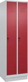 C+P Wäsche-Spind Classic PLUS, Sockel, 2 Abteile, 1950x600x500mm, 7035/3003 Verschluss Sicherheits-Drehriegel