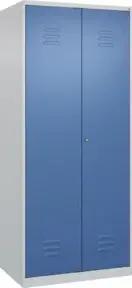 C+P Wäsche-/Garderobenspind Classic PLUS, 2 Abteile, 1850x800x500mm, 7035/5023 Verschluss Zylinderschloss Front RAL 5023 Fernblau