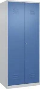 C+P Wäsche-Spind Classic PLUS, 2 Abteile, 1850x800x500mm, 7035/5023 Verschluss Zylinderschloss Trennwand mittig