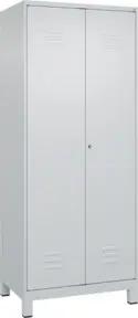C+P Wäsche-/Kombispind Classic PLUS, Füße, 2 Abteile, 1950x800x500mm, 7035/7035 Verschluss Zylinderschloss Front RAL 7035 Lichtgrau