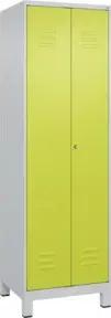 C+P Wäsche-/Kombispind Classic PLUS, Füße, 2 Abteile, 1950x600x500mm, 7035/0024 Verschluss Zylinderschloss Front 1108060 RDS Viridingrün