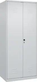 C+P Wäsche-Spind Classic PLUS, 2 Abteile, 1850x800x500mm, 7035/7035 Verschluss Sicherheits-Drehriegel Trennwand mittig