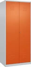 C+P Wäsche-Spind Classic PLUS, 2 Abteile, 1850x800x500mm, 7035/2004 Verschluss Zylinderschloss Trennwand mittig