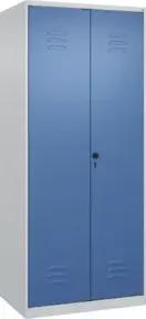 C+P Wäsche-Spind Classic PLUS, 2 Abteile, 1850x800x500mm, 7035/5023 Verschluss Sicherheits-Drehriegel Trennwand mittig