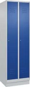C+P Wäsche-Spind Classic PLUS, Sockel, 2 Abteile, 1950x600x500mm, 7035/5010 Verschluss Zylinderschloss