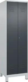 C+P Wäsche-/Kombispind Classic PLUS, Füße, 2 Abteile, 1950x600x500mm, 7035/7016 Verschluss Zylinderschloss Front RAL 7016 Anthrazitgrau