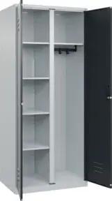 C+P Wäsche-/Garderobenspind Classic PLUS, 2 Abteile, 1850x800x500mm, 7035/7016 Verschluss Zylinderschloss Front RAL 7016 Anthrazitgrau