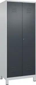 C+P Wäsche-/Kombispind Classic PLUS, Füße, 2 Abteile, 1950x800x500mm, 7035/7016 Verschluss Zylinderschloss Front RAL 7016 Anthrazitgrau