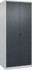 C+P Wäsche-Spind Classic PLUS, 2 Abteile, 1850x800x500mm, 7035/7016 Verschluss Sicherheits-Drehriegel Trennwand mittig