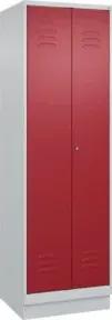 C+P Wäsche-/Kombispind Classic PLUS, Sockel, 2 Abteile, 1950x600x500mm, 7035/300 Verschluss Zylinderschloss Front RAL 3003 Rubinrot