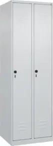 C+P Wäsche-Spind Classic PLUS, 2 Abteile, 1850x600x500mm, 7035/7035 Verschluss Sicherheits-Drehriegel