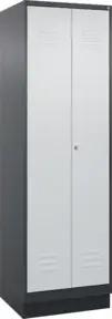C+P Putzmittel-Spind Classic PLUS, Sockel, 2 Abteile, 1950x600x500mm, 7016/7035 Verschluss Zylinderschloss