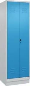 C+P Putzmittel-Spind Classic PLUS, Sockel, 2 Abteile, 1950x600x500mm, 7035/5012 Verschluss Sicherheits-Drehriegel