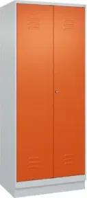 C+P Wäsche-/Kombispind Classic PLUS, Sockel, 2 Abteile, 1950x800x500mm, 7035/200 Verschluss Zylinderschloss Front RAL 2004 Reinorange