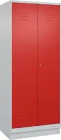 C+P Wäsche-/Kombispind Classic PLUS, Sockel, 2 Abteile, 1950x800x500mm, 7035/302 Verschluss Zylinderschloss Front RAL 3020 Verkehrsrot
