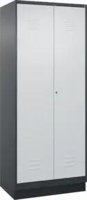 C+P Wäsche-/Kombispind Classic PLUS, Sockel, 2 Abteile, 1950x800x500mm, 7016/701 Verschluss Zylinderschloss Front RAL 7016 Anthrazitgrau