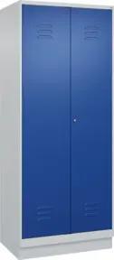 C+P Wäsche-/Kombispind Classic PLUS, Sockel, 2 Abteile, 1950x800x500mm, 7035/501 Verschluss Zylinderschloss Front RAL 5010 Enzianblau