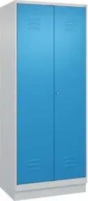 C+P Wäsche-/Kombispind Classic PLUS, Sockel, 2 Abteile, 1950x800x500mm, 7035/501 Verschluss Zylinderschloss Front RAL 5012 Lichtblau