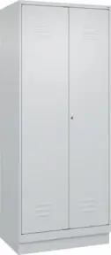 C+P Wäsche-/Kombispind Classic PLUS, Sockel, 2 Abteile, 1950x800x500mm, 7035/703 Verschluss Zylinderschloss Front RAL 7035 Lichtgrau