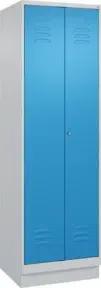 C+P Wäsche-/Kombispind Classic PLUS, Sockel, 2 Abteile, 1950x600x500mm, 7035/501 Verschluss Zylinderschloss Front RAL 5012 Lichtblau