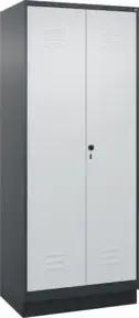 C+P Putzmittel-Spind Classic PLUS, Sockel, 2 Abteile, 1950x800x500mm, 7016/7035 Verschluss Sicherheits-Drehriegel