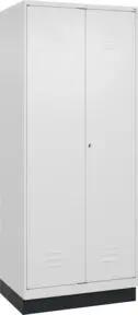C+P Wäsche-/Kombispind Classic PLUS, Sockel, 2 Abteile, 1950x800x500mm, 9016/901 Verschluss Zylinderschloss Front RAL 9016 Verkehrsweiß