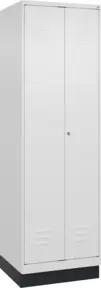 C+P Wäsche-/Kombispind Classic PLUS, Sockel, 2 Abteile, 1950x600x500mm, 9016/901 Verschluss Zylinderschloss Front RAL 9016 Verkehrsweiß