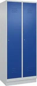 C+P Wäsche-Spind Classic PLUS, Sockel, 2 Abteile, 1950x800x500mm, 7035/5010 Verschluss Zylinderschloss